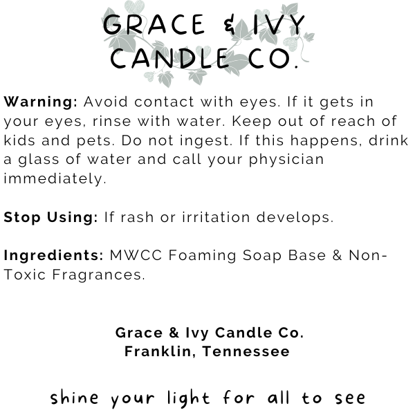 Grace and Ivy Luxury Foaming Hand Soap