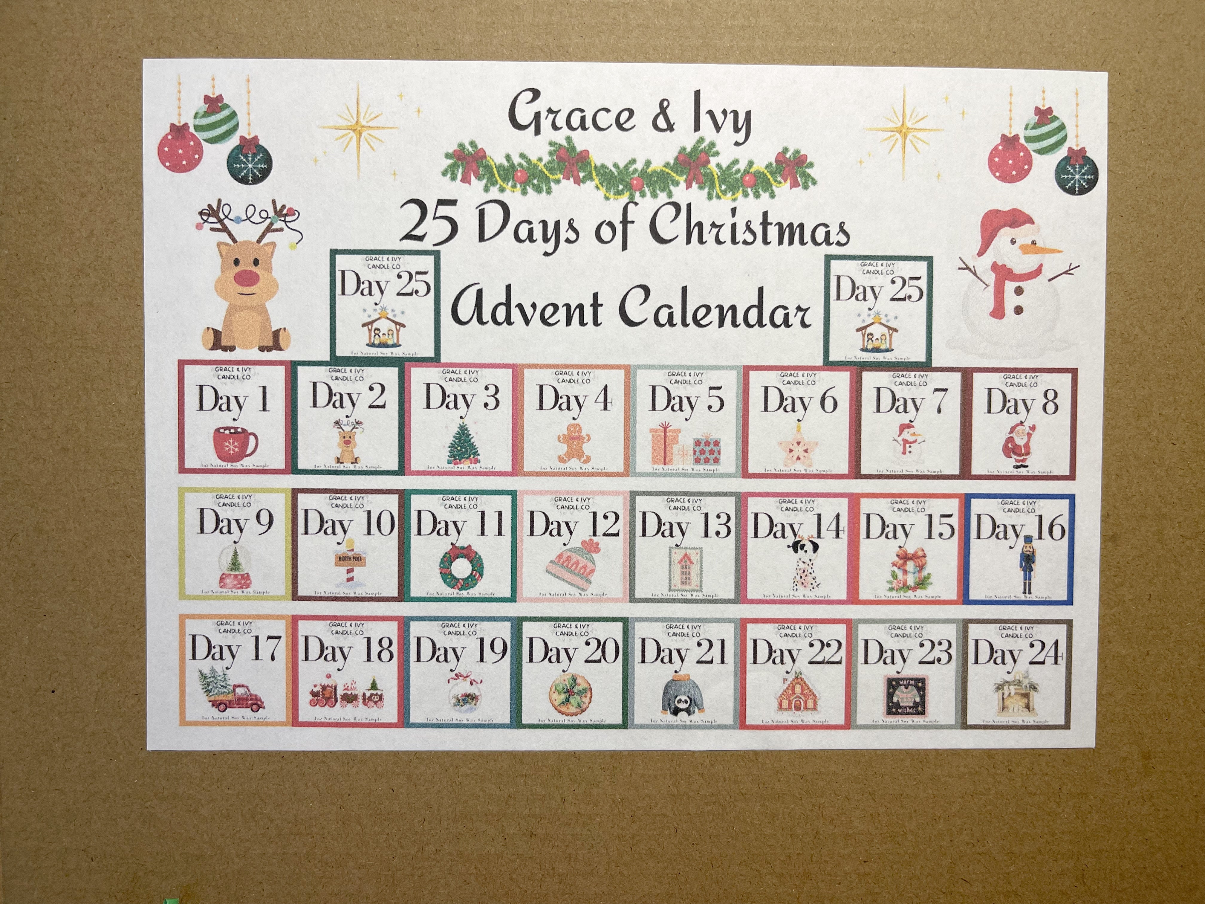 25 Days of Christmas Advent Wax Melt Collection Boxes