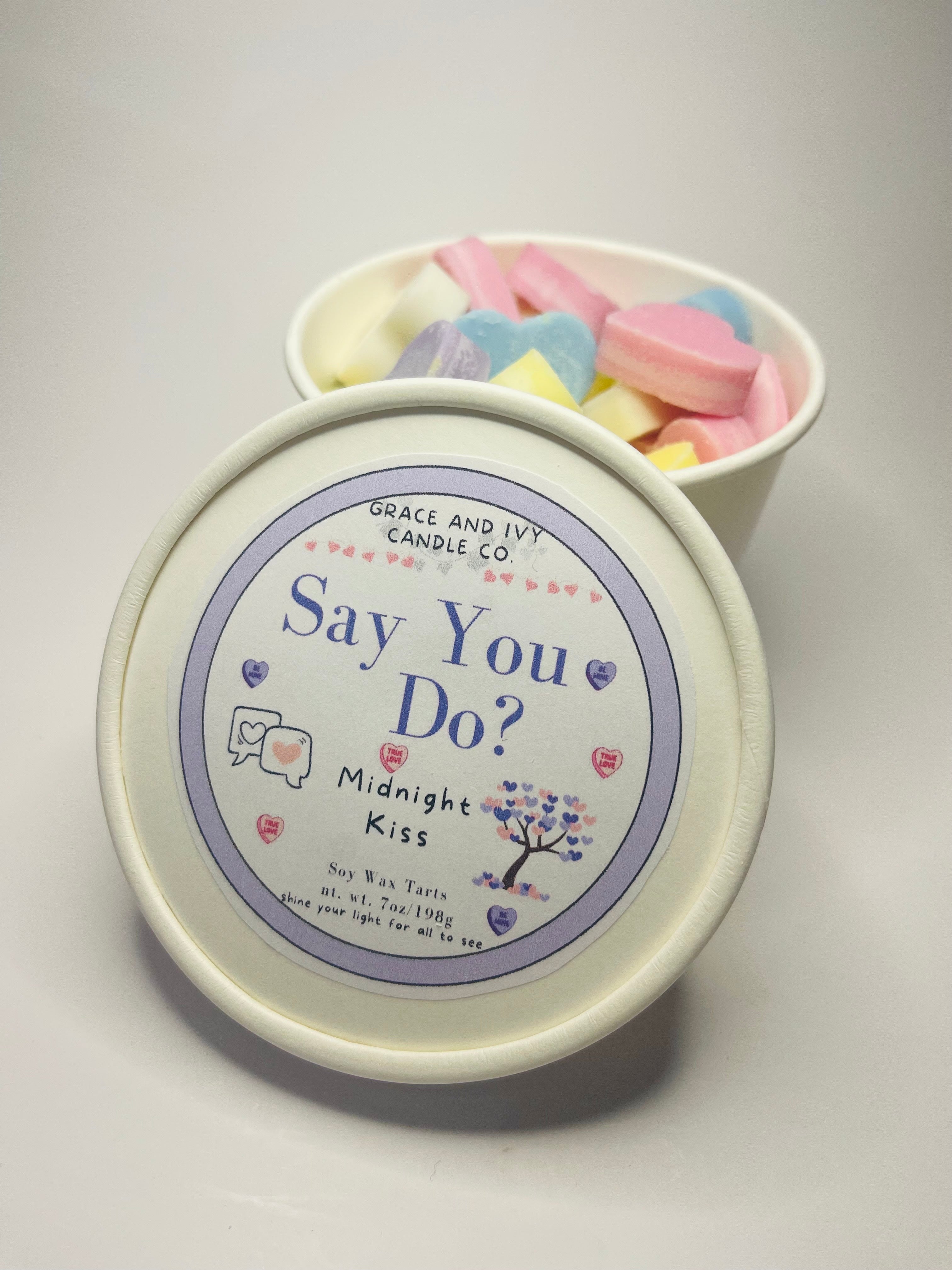 Conversation Hearts Wax Melt Tart 7oz Cups