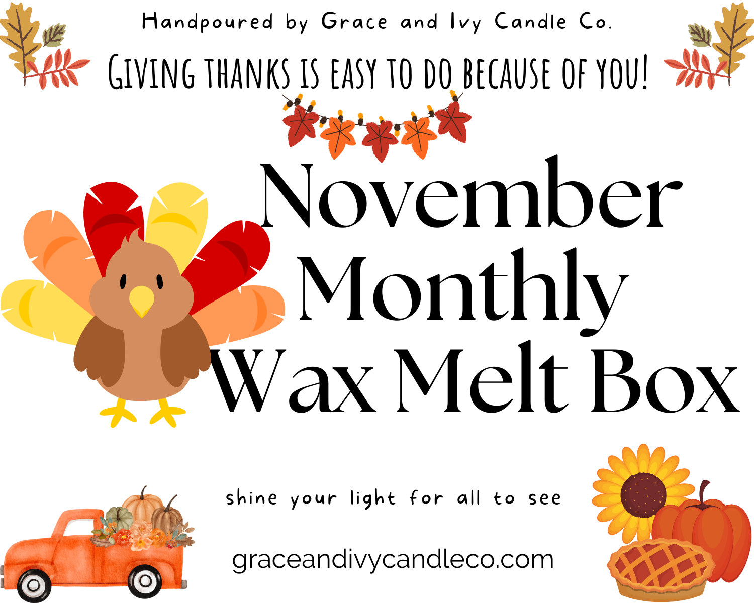 November Monthly Wax Melts Box - Thanksgiving!