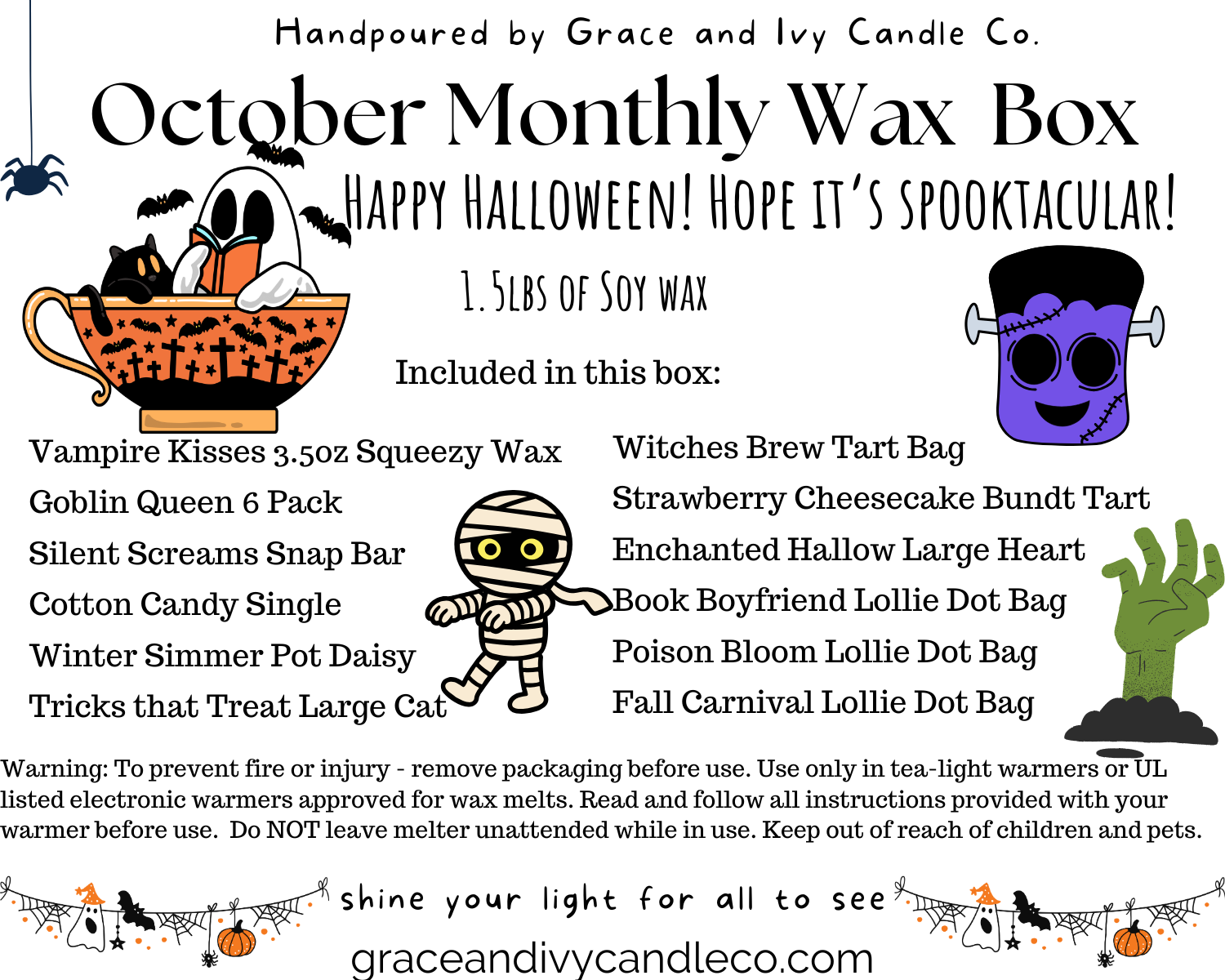 October Monthly Wax Melts Box - Halloween!