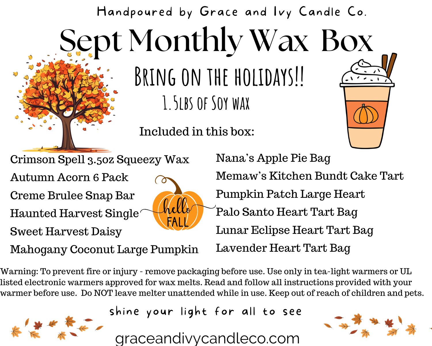 September Monthly Wax Melts Box