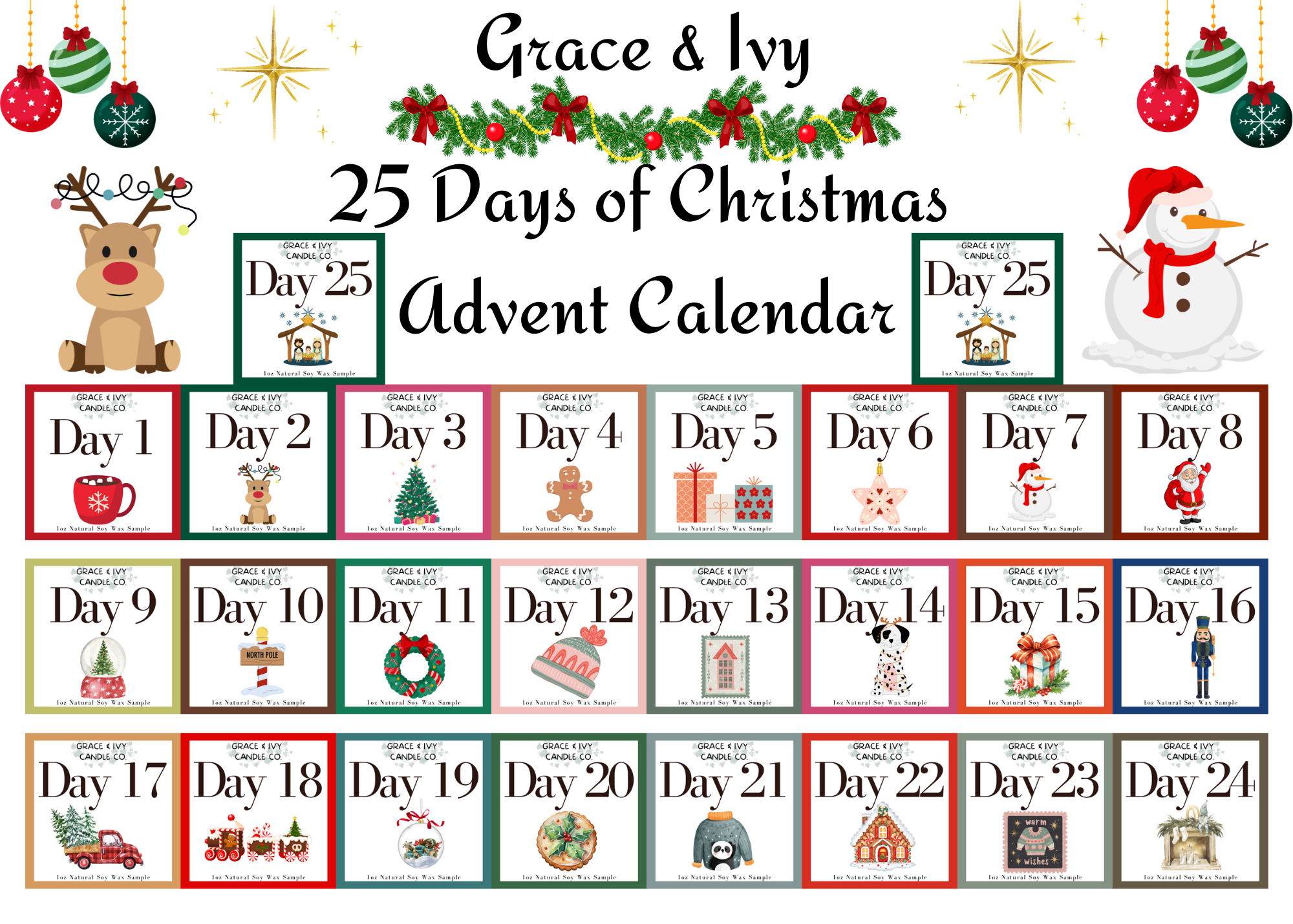 25 Days of Christmas Advent Wax Melt Collection Boxes